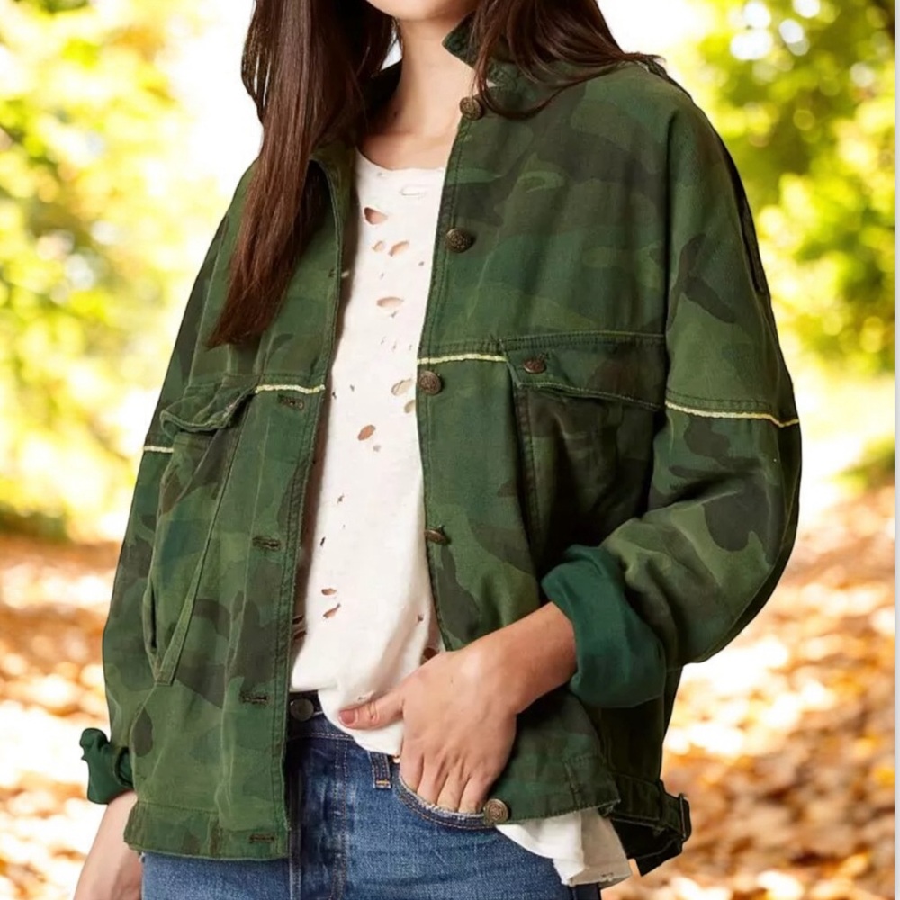 Free People size M slouchy military jacket